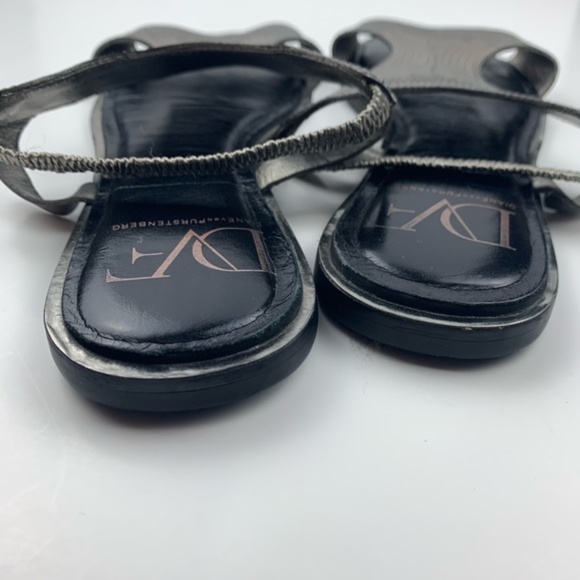 Diane Von Furstenberg womens Karta pewter sandal 7 - Picture 5 of 8